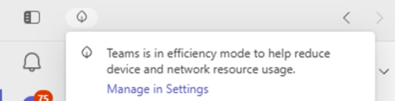 MS Teams in Efficiency Mode