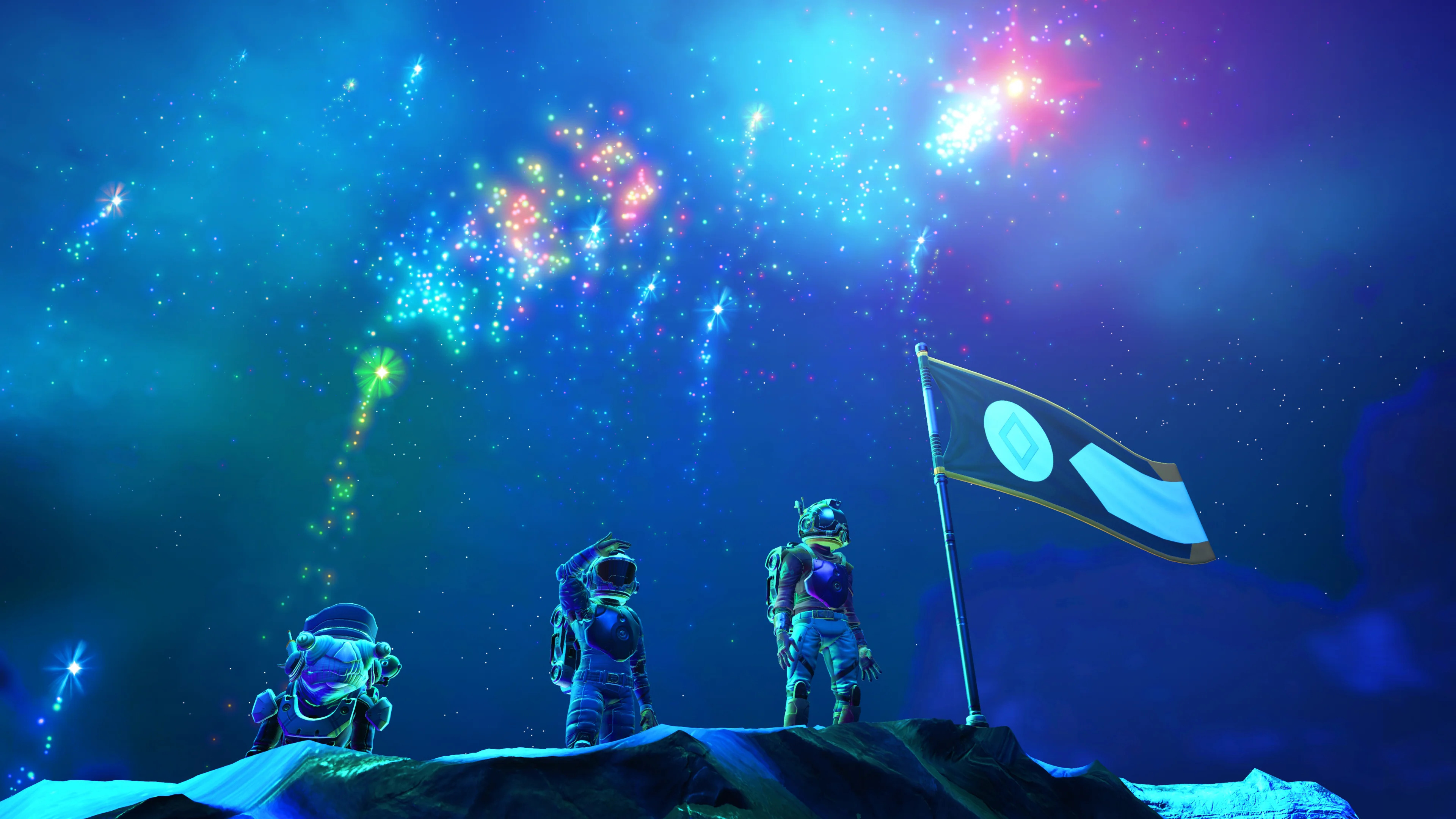 An alien landscape in No Man’s Sky
