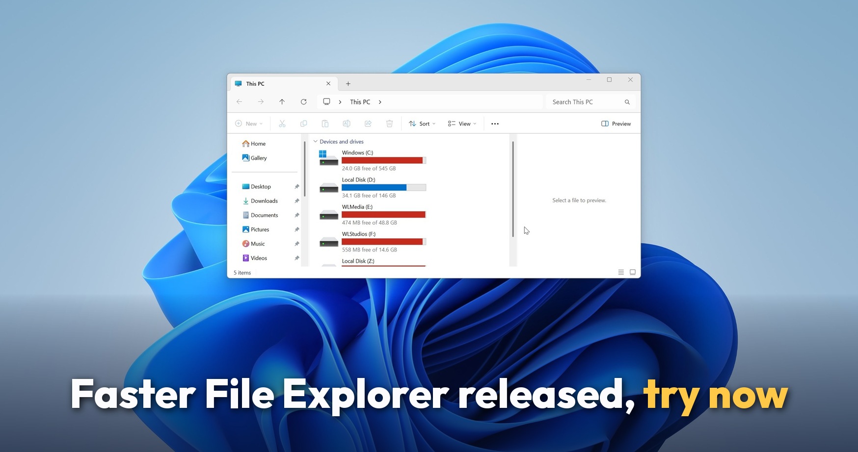 微軟在 Windows 11 推出更快的檔案總管，不，這不是預加載
