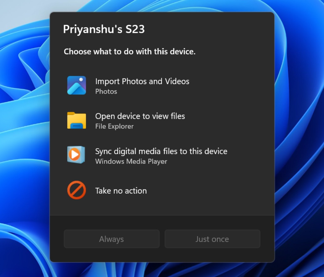 AutoPlay moderne dans Windows 11