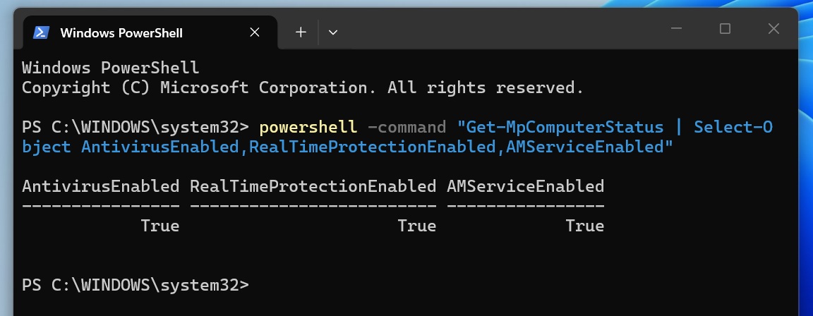 Check whether Windows Defender is working
