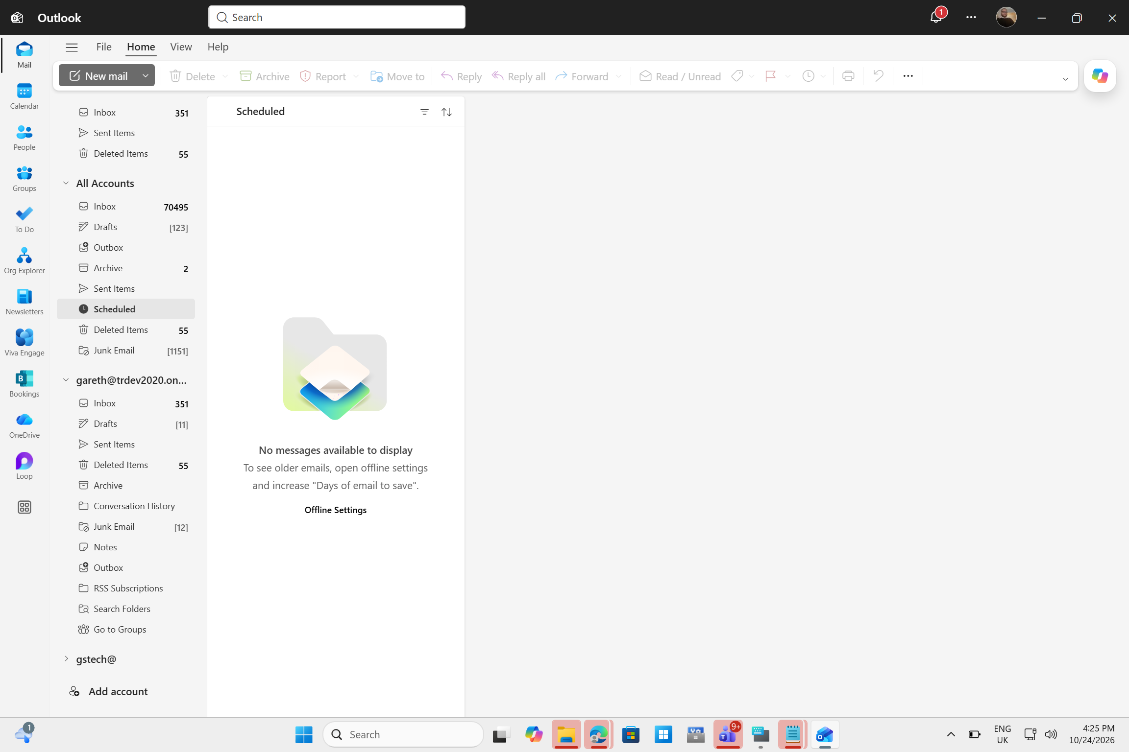 The new All Accounts mailbox view in the new Outlook