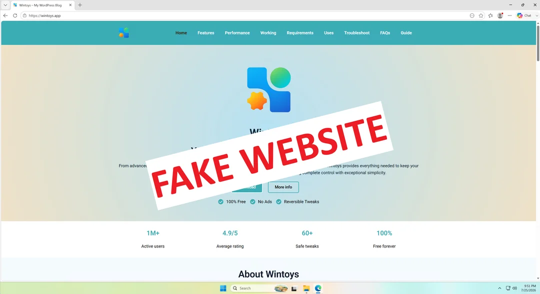 Vývojář Wintoys odhalil rozsáhlou operaci napodobující více než 70 oblíbených aplikací pro Windows za účelem infikování uživatelů malwarem