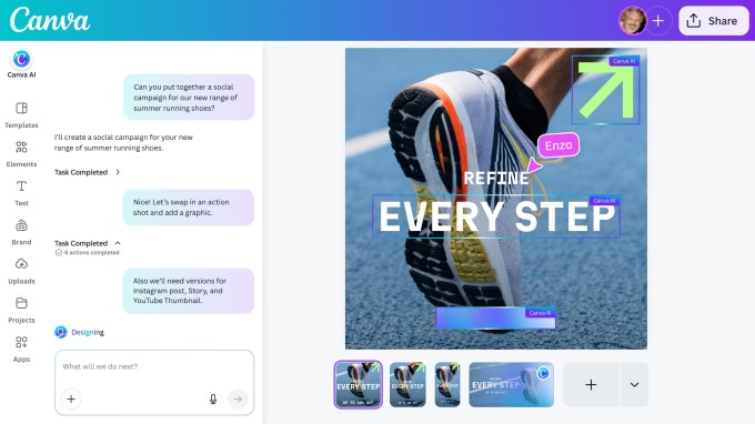 Canva AI interface
