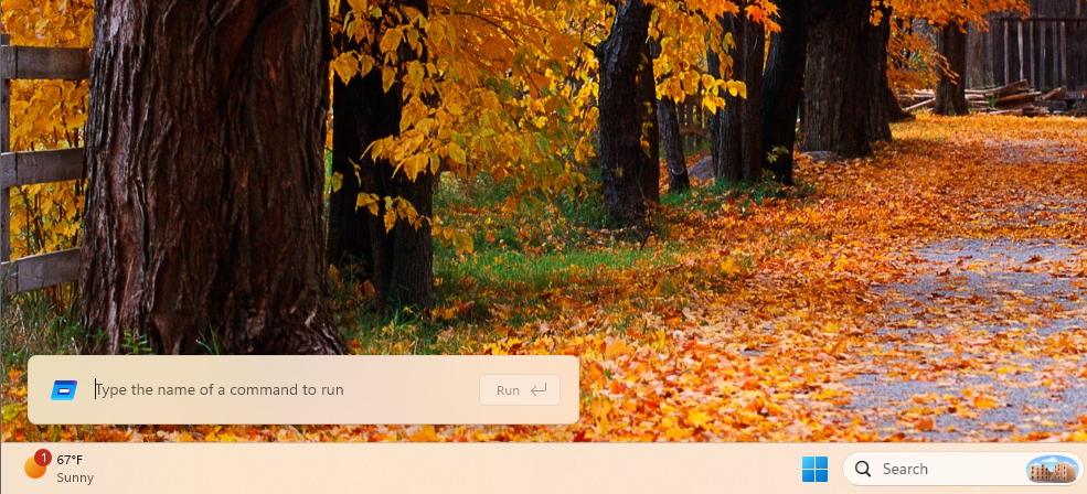 New Windows 11 Run dialog
