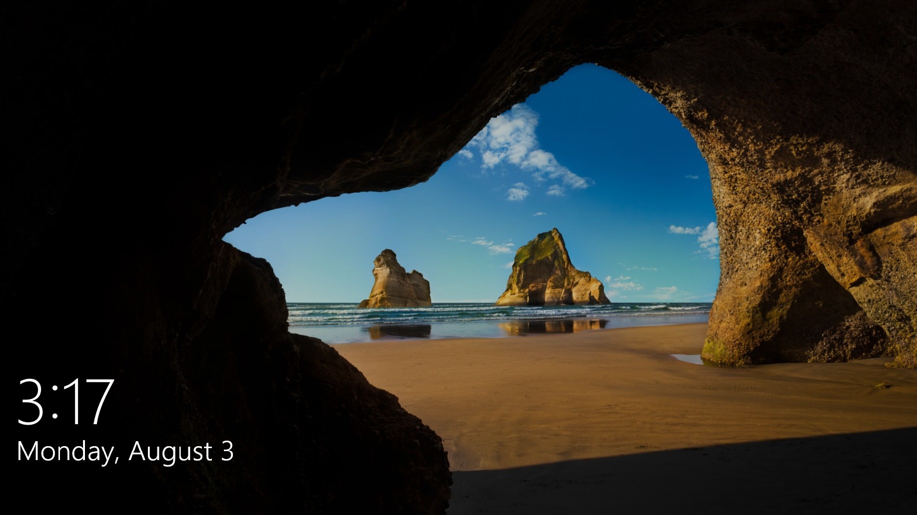 Écran de verrouillage par défaut de Windows 10