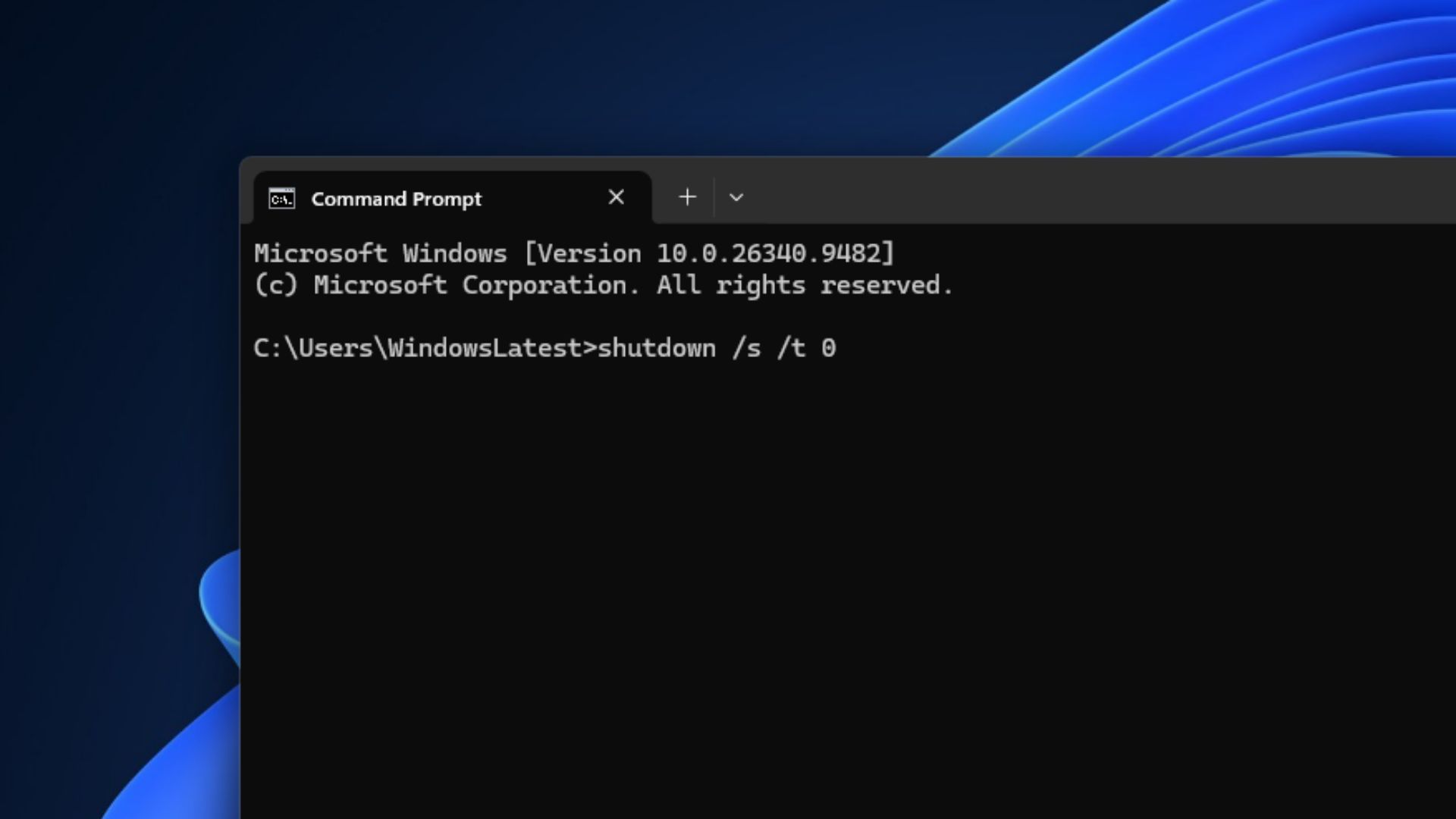 Command for forcing a full shutdown without Fast Startup
