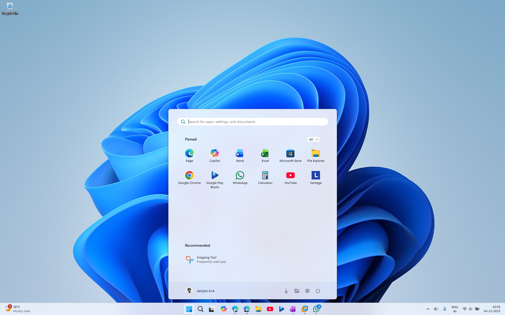 Stará nabídka Start ve Windows 11