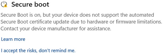 Secure Boot blokován