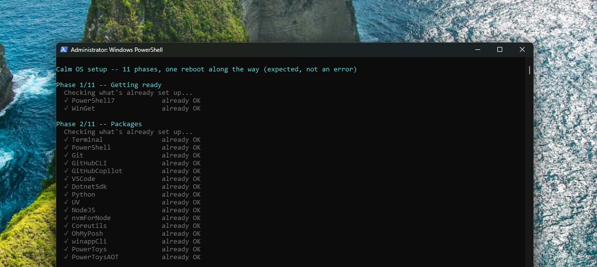 Packages installed by Windows Developer Config