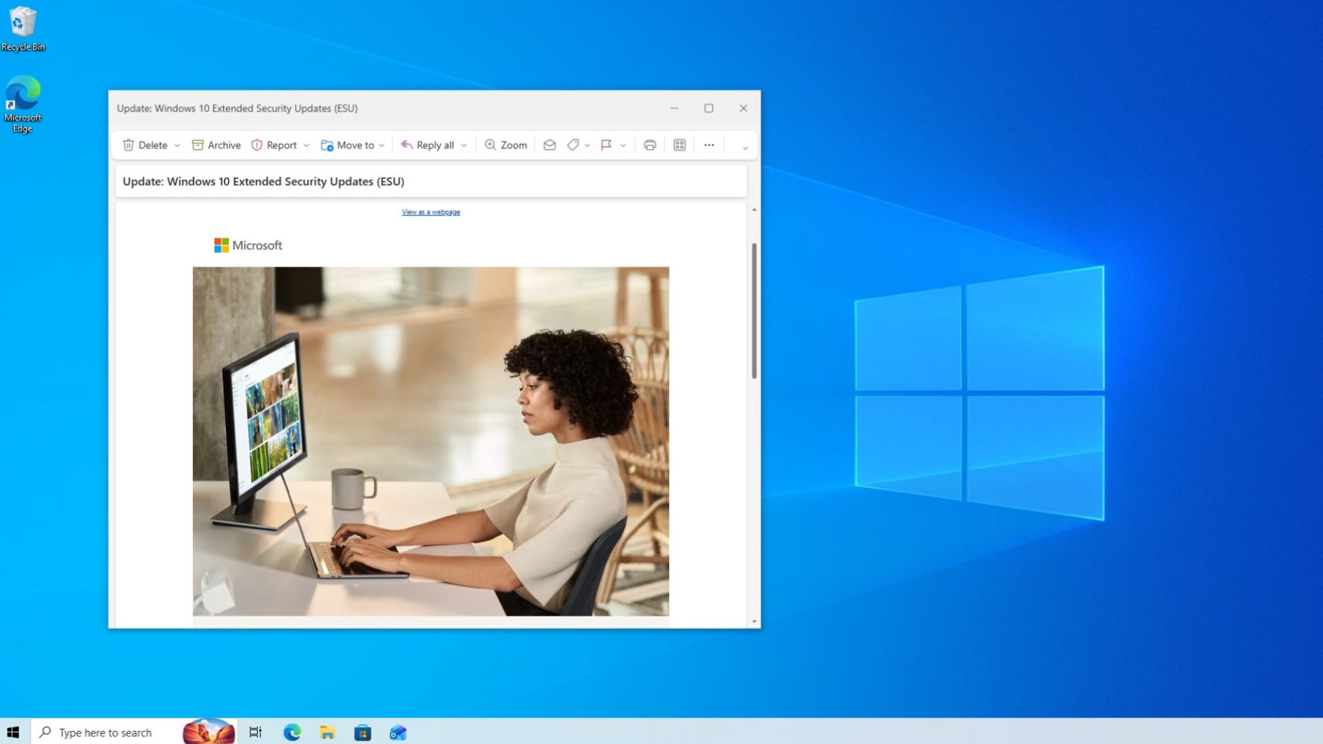 Windows 10 ESU 이메일