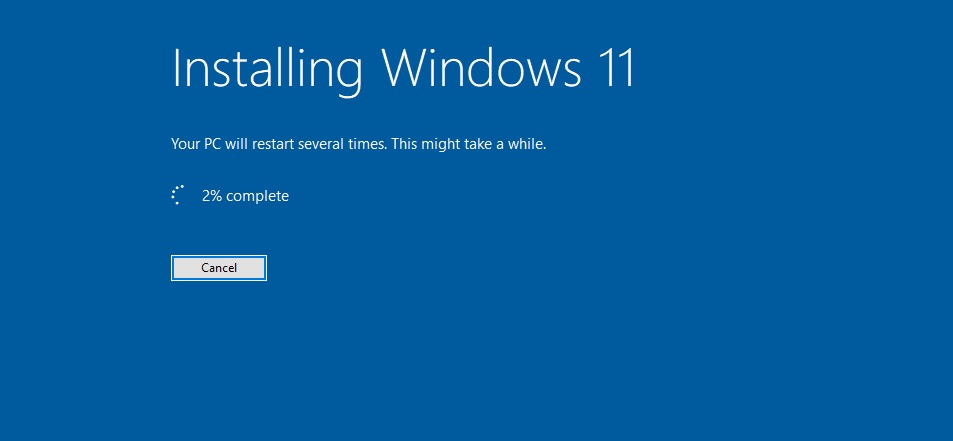Windows installation screen