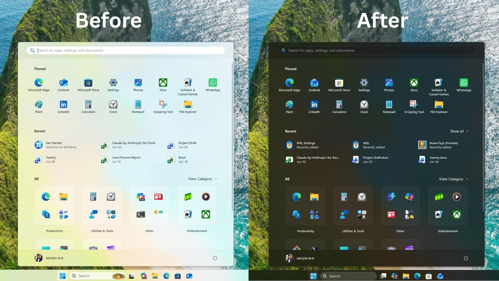 A fresh Windows 11 installation after running Windows Developer Config