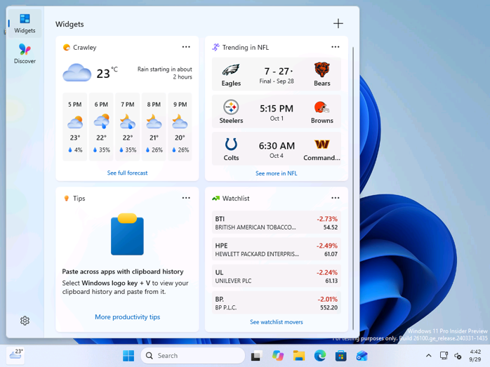 The Tips widget on the Widgets board