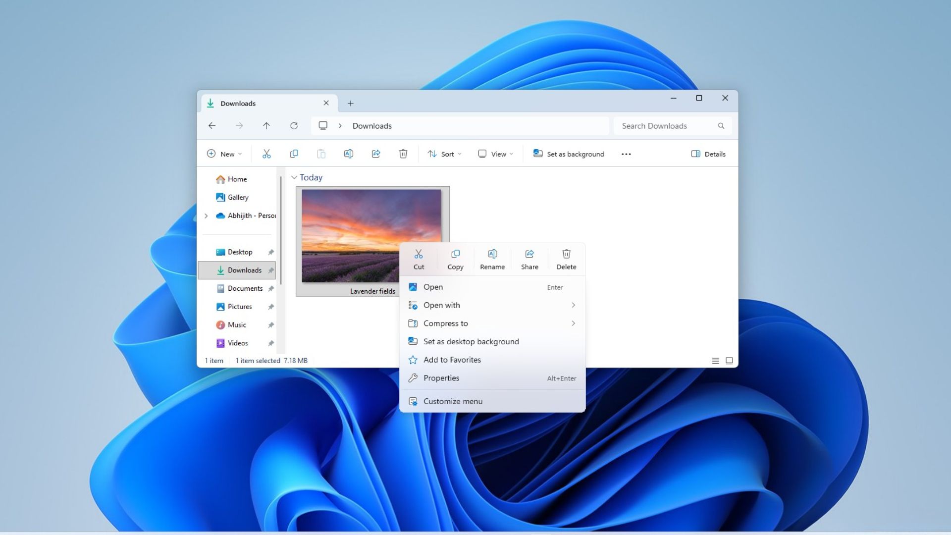 Customize menu option in Windows 11 KB5127936