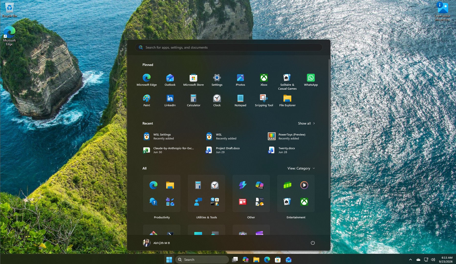 Windows 11 after running Windows Developer Config