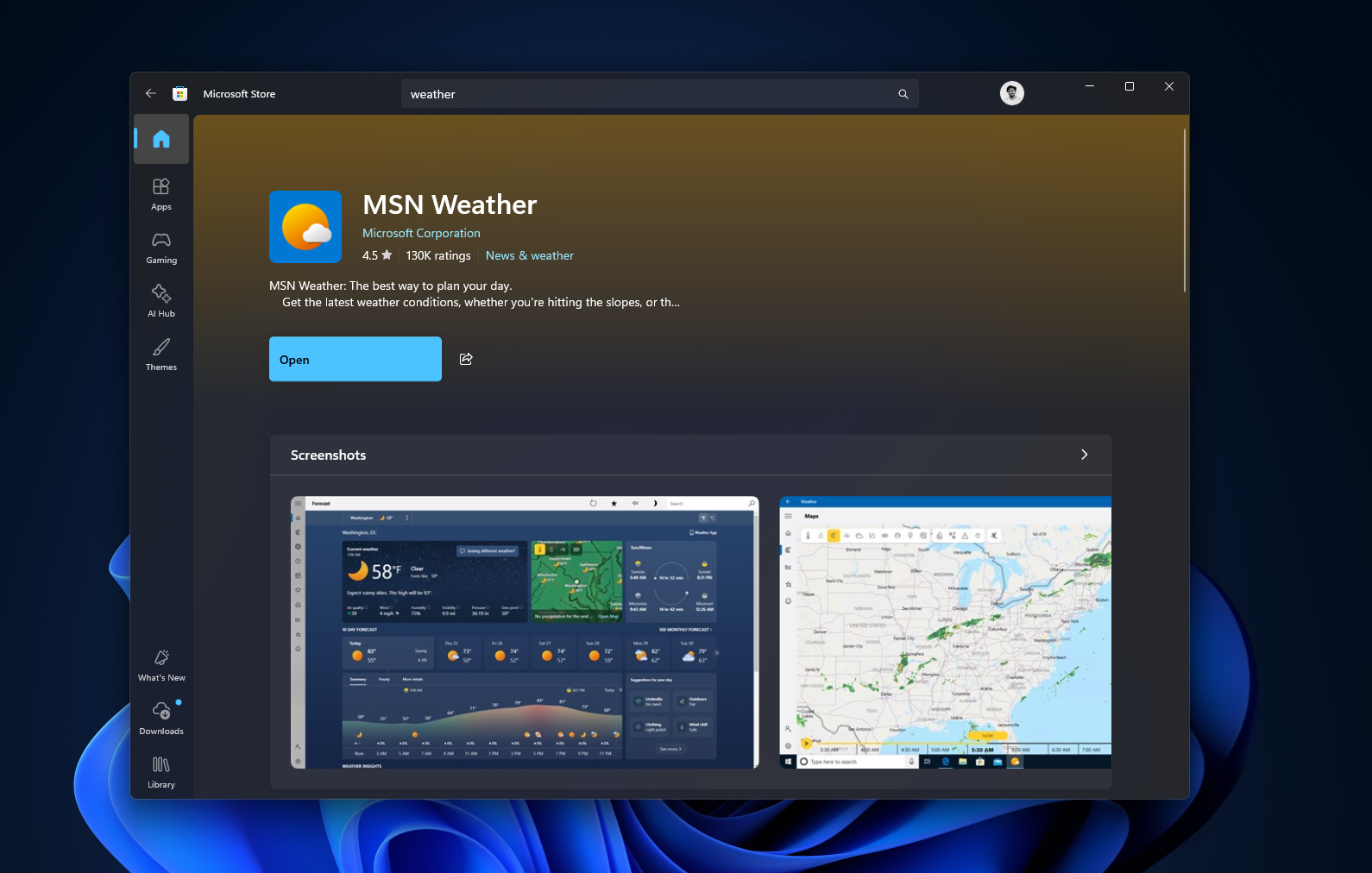 MS 뉴스의 MSN Weather