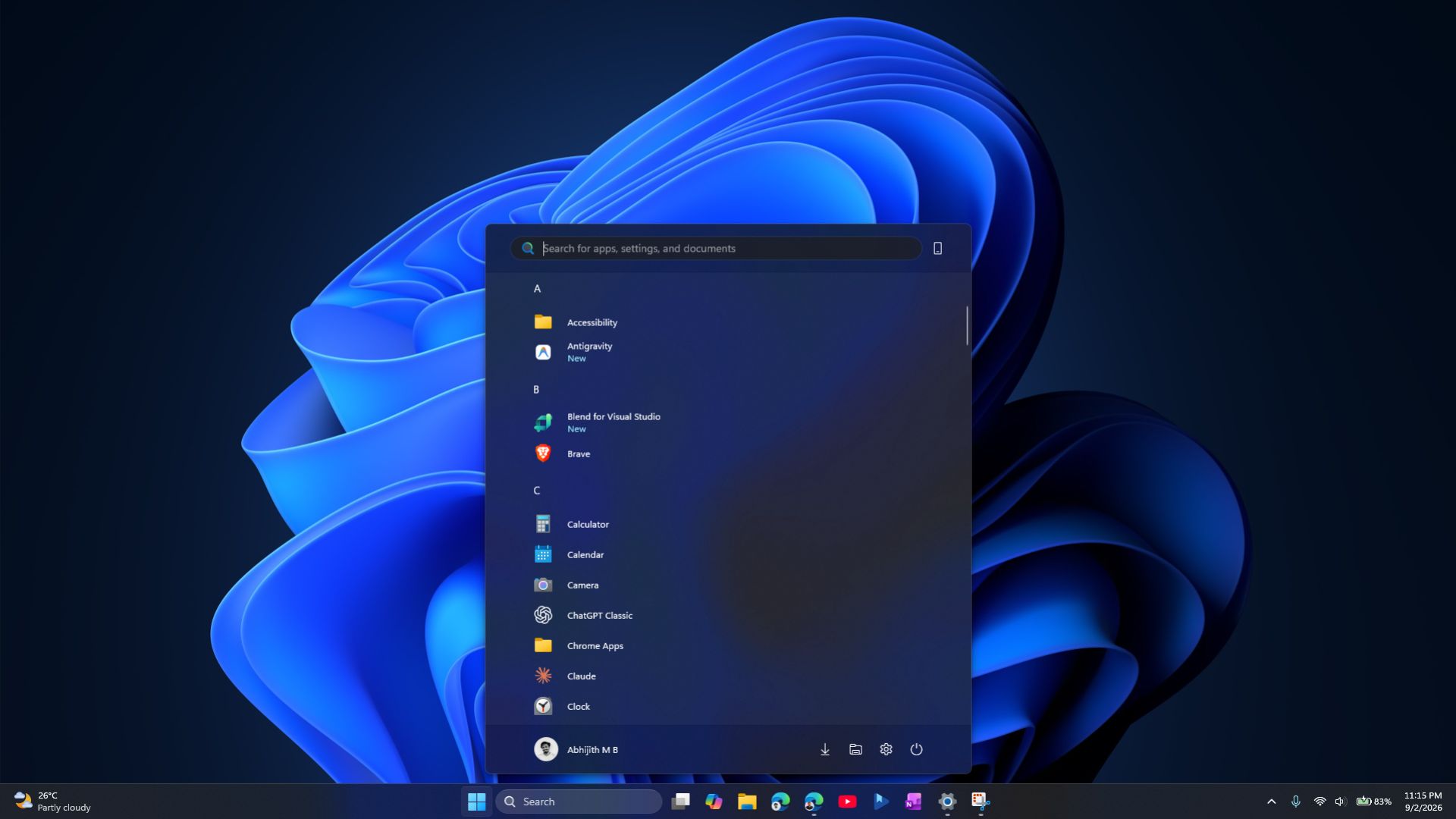 New smaller Start menu in Windows 11 after the August optional update