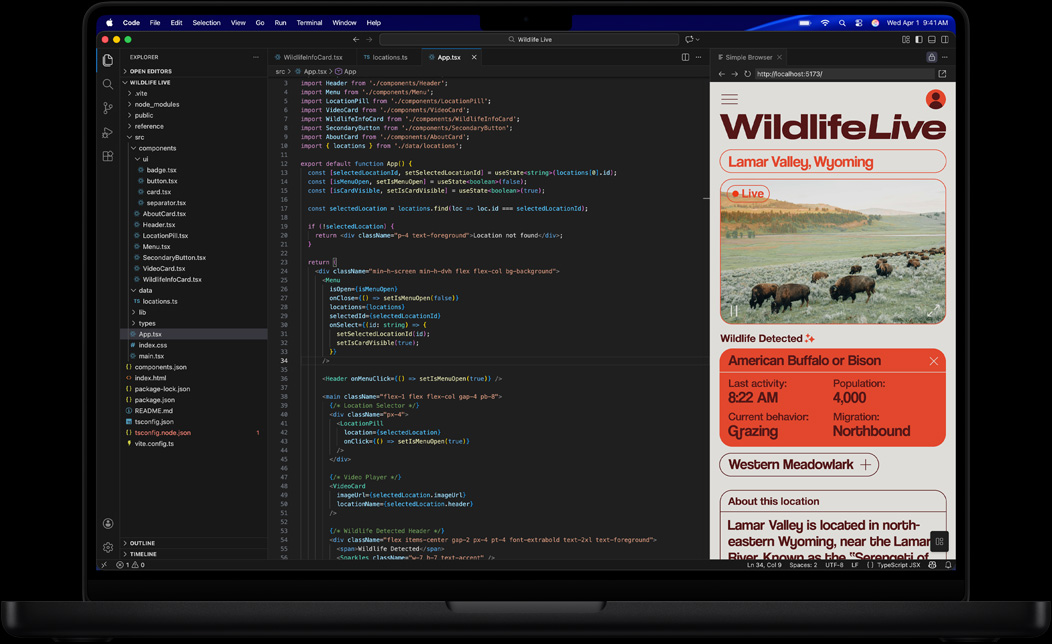 MacBook Pro displaying application code in Visual Studio Code