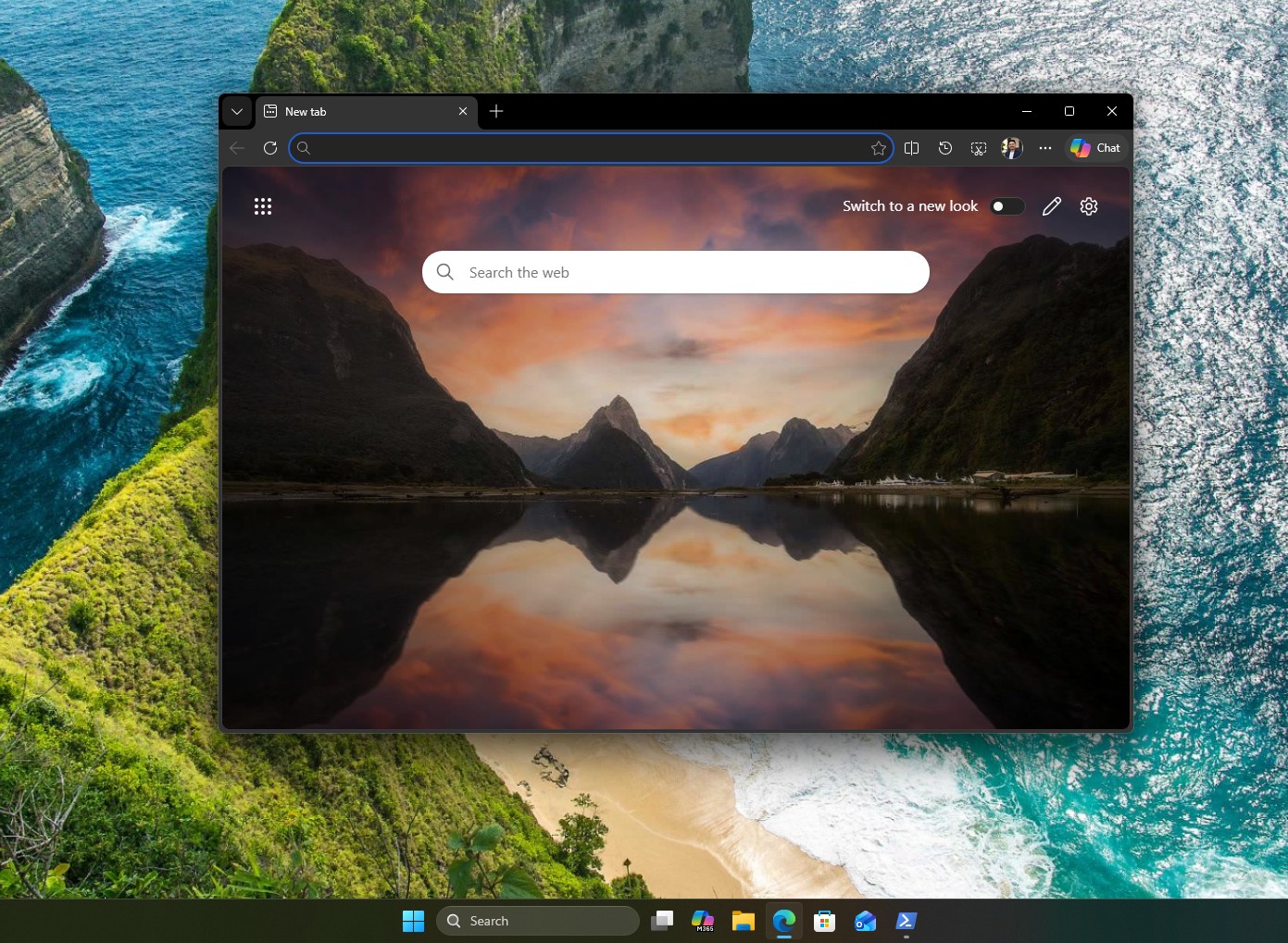 MS Edge opening to a cleaner tab without MSN