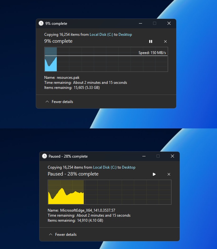 Windows 11 dark mode with colors