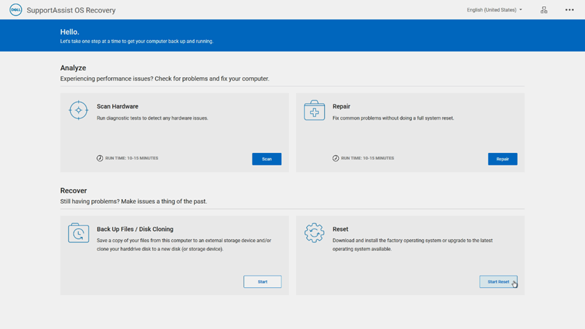 Dell SupportAssist OS Recovery