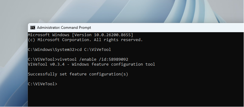 ID ViVeTool pro povolení nízkoprofilového režimu nízké latence