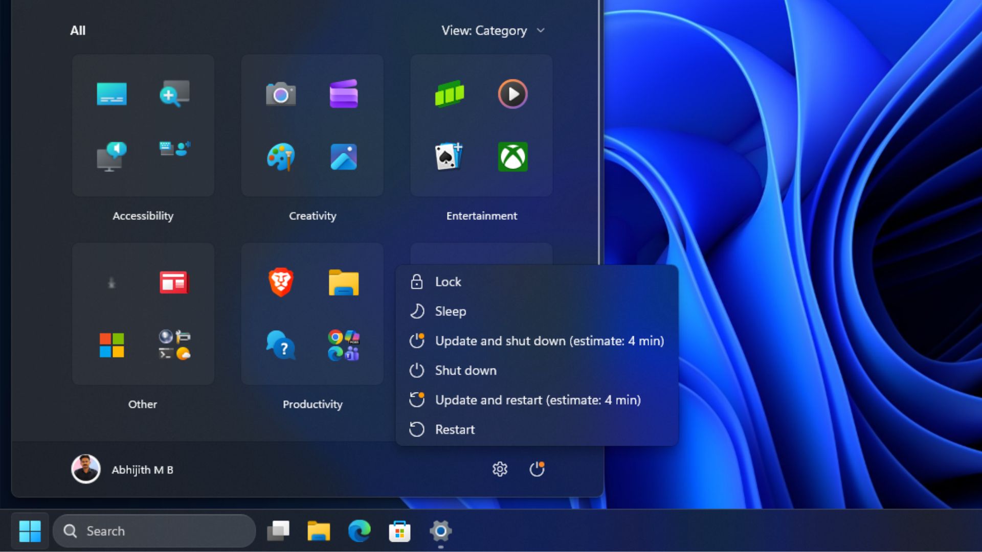 Clicking the Shut down button will now shut down your PC instead of installing the update first