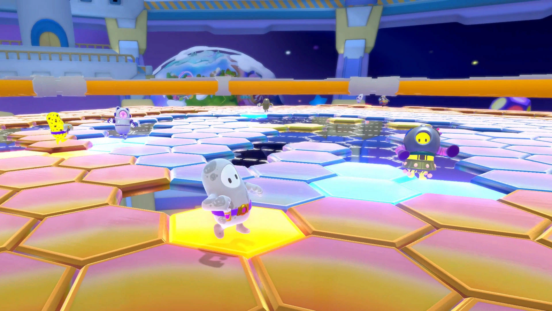 A colorful minigame in Fall Guys