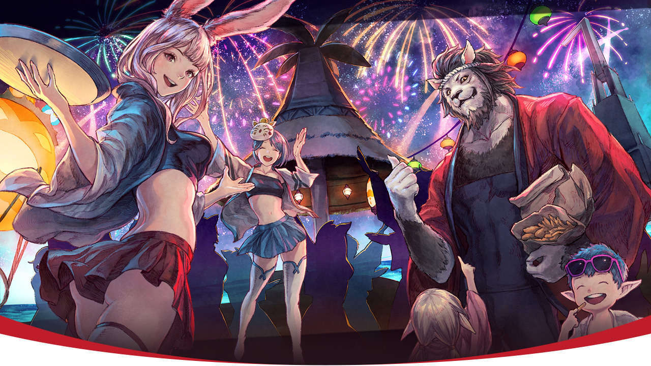 A community gathering in Final Fantasy XIV