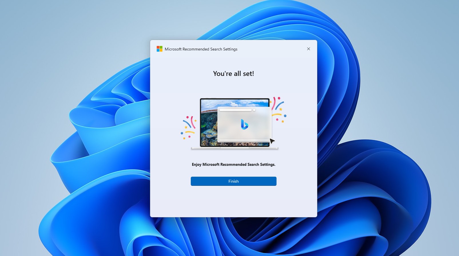 Paramètres de recherche recommandés par MS installés