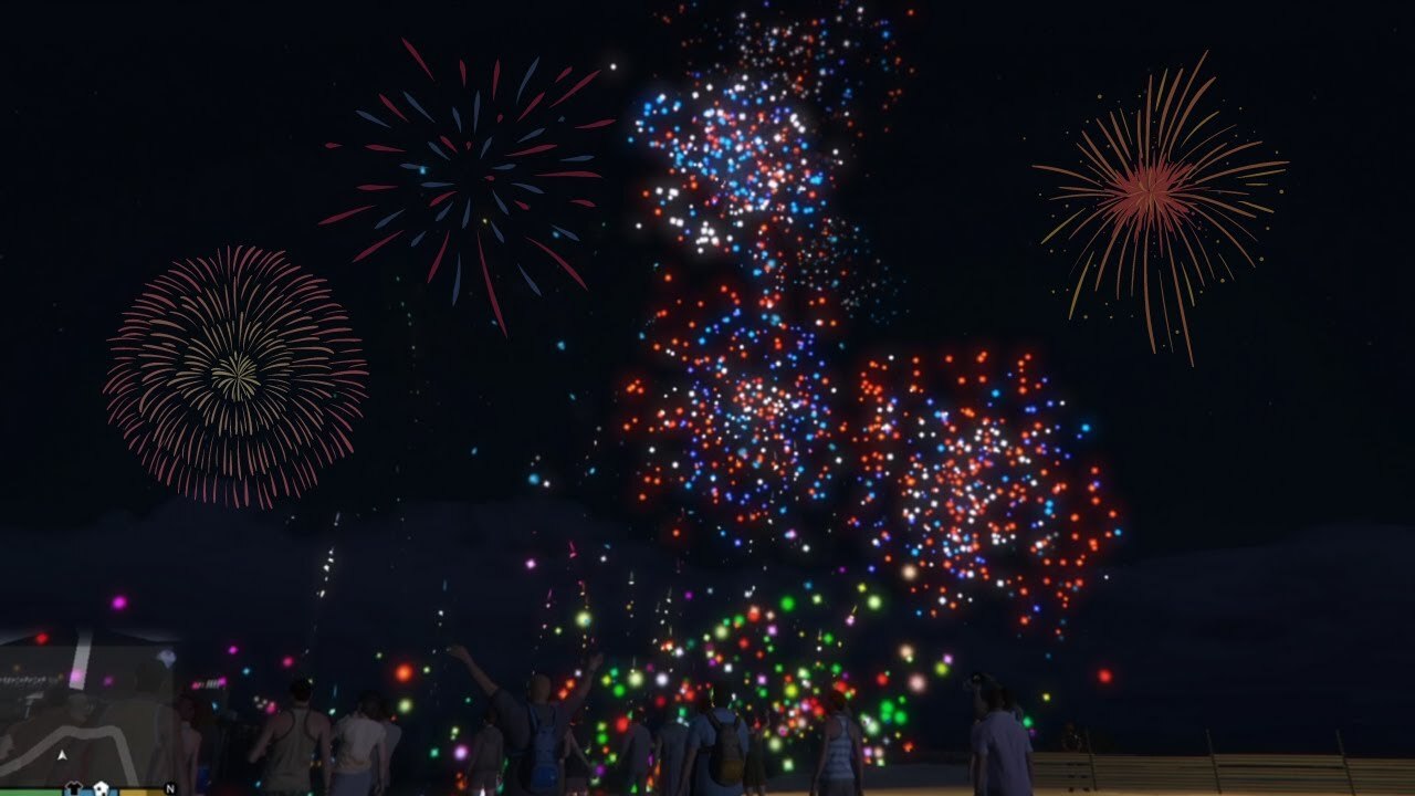 A nighttime gathering in GTA Online