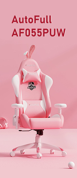 Official AutoFull Pink Bunny PU Leather Best Girls Gaming Chair with Carpet Rabbit Ears Style Computer Chair, E-Sports Swivel Chair, AF055PUW