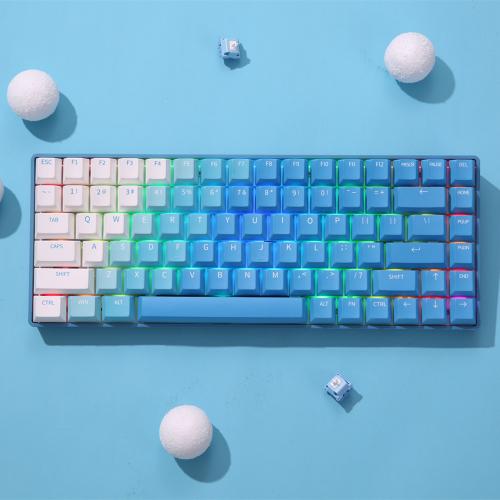 Official Dareu A84 Ice Blue Tri-mode Connection 100% Hotswap RGB LED Backlit Mechanical Gaming Keyboard SKY V3 Switch