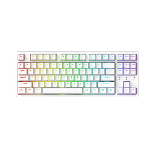 Dareu A87 3-mode Connection 100% Hotswap RGB LED Backlit Mechanical Gaming Keyboard-Pearl White