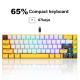 Motospeed BK67 Bluetooth 5.0 Wired Mechanical Keyboard with Red Switch/LED Backlit/Rechargeable Battery/Type-C,67 Keys Compact Gaming Keyboard Compatible with Mac Windows