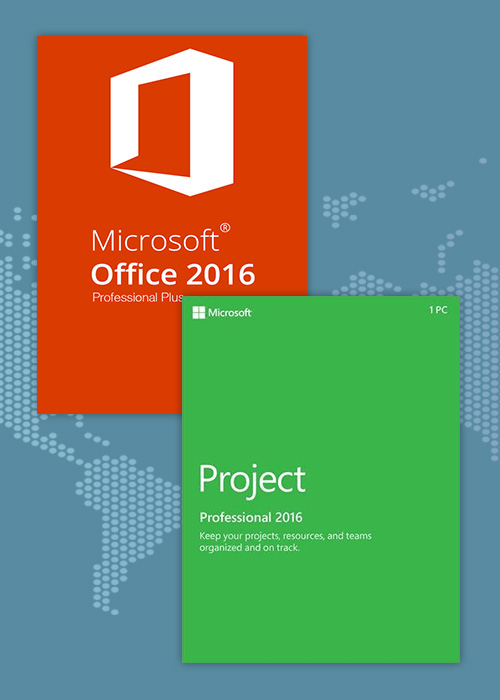 Office2016 Professional Plus + Project Professional 2016 CD Key Pack