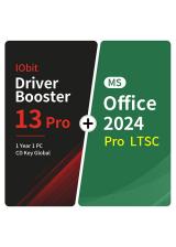 Official IObit Driver Booster 13 Pro 1 Year 1 PC CD Key Global+MS Office2024 Pro LTSC  Pack